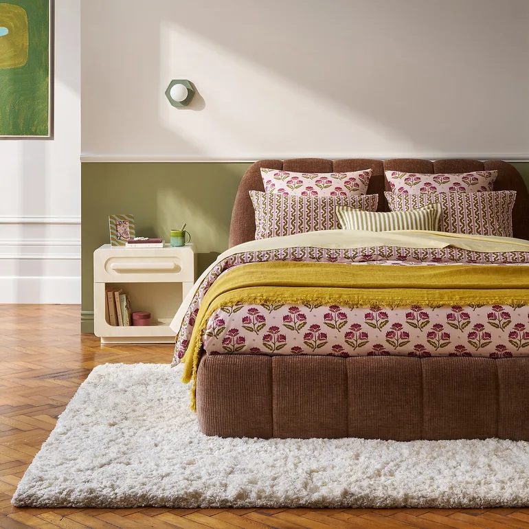 Scenario 30cm High 100% Cotton Percale Fitted Sheet - 1