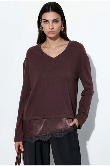 BUSEM Women’s V-neck Knit Sweater