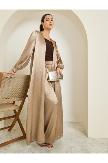Regular Fit Satin Maxi Kimono