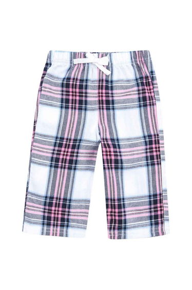 Larkwood Baby Tartan Lounge Pants - White/Pink