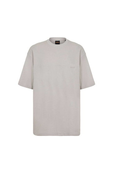 Boss Mens Jersey Crew Neck Oversized T-Shirt - Grey