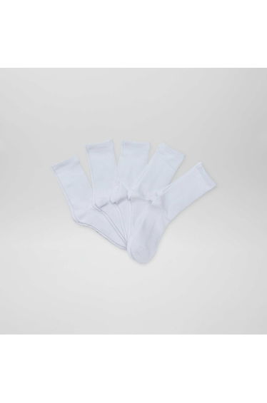 Long knit socks - Pack of 5 pairs WHITE