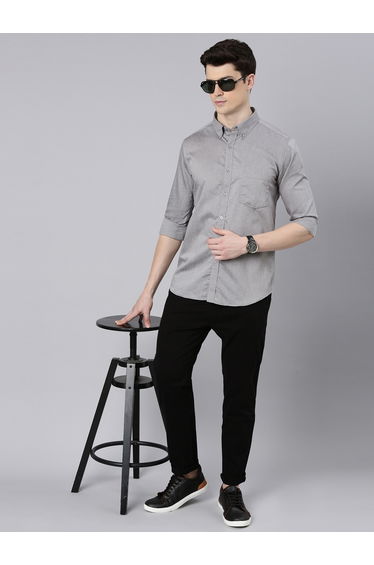 Solid Spread Collar Regular Fit Shirt