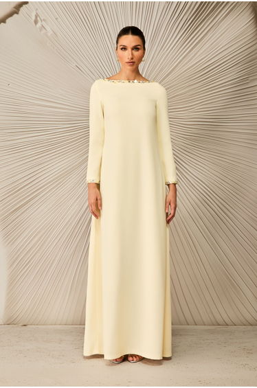 Lara Crystal Embellished Boat Neck Maxi Dress