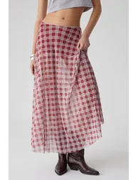 GRIMELANGE JULIANO Women's High Waist Striped Oversize Red Skirt - 1