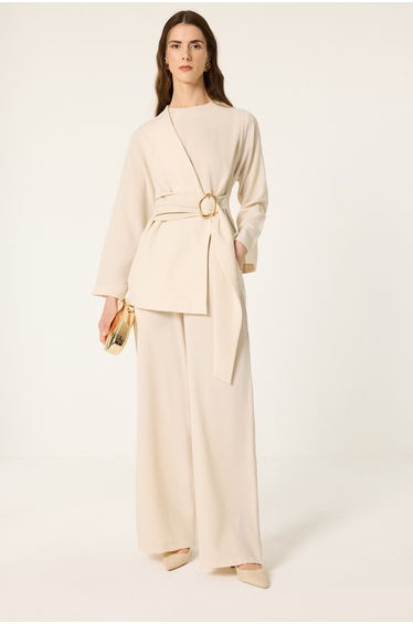 GOLD BUCKLE TUNIC AND TROUSER SET