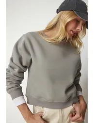 Women's Smoked Orange Crop Sweatshirt - 1