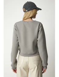 Women's Smoked Orange Crop Sweatshirt - 3