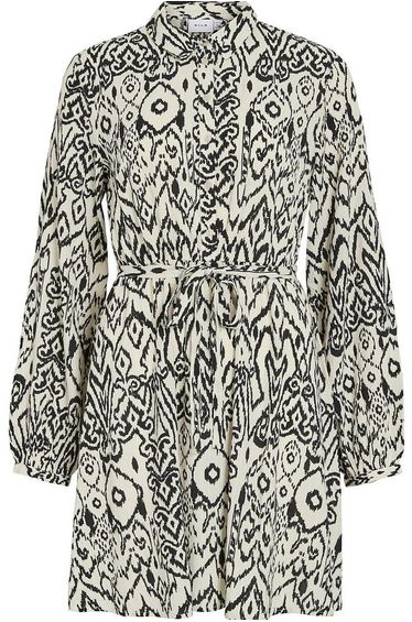 Printed Mini Dress with Long Sleeves