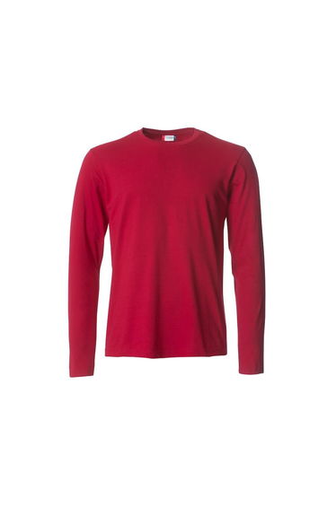 Clique Mens Basic Long-Sleeved T-Shirt - Red
