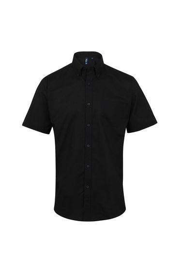 Premier Mens Signature Oxford Short Sleeve Work Shirt - Black