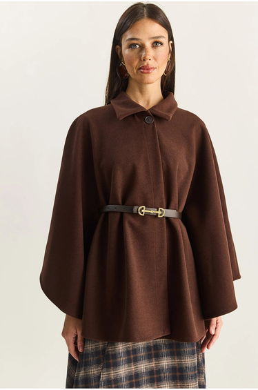 LUCCI Oversized Overcoat with Button Closure