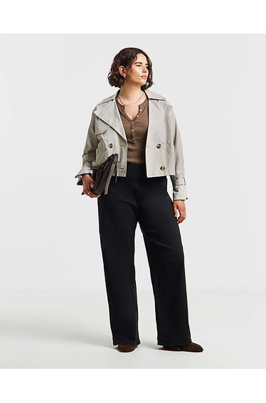 Black Wide Pull On Jeggings