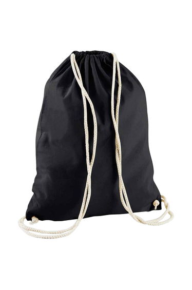 Westford Mill Recycled Cotton Drawstring Bag - Black