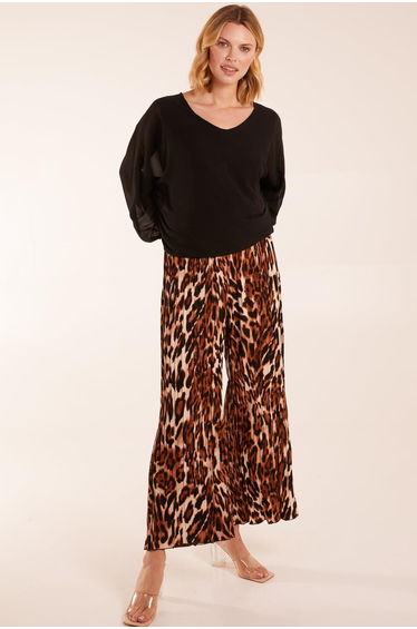 Abstract Cheetah Pleated Trousers