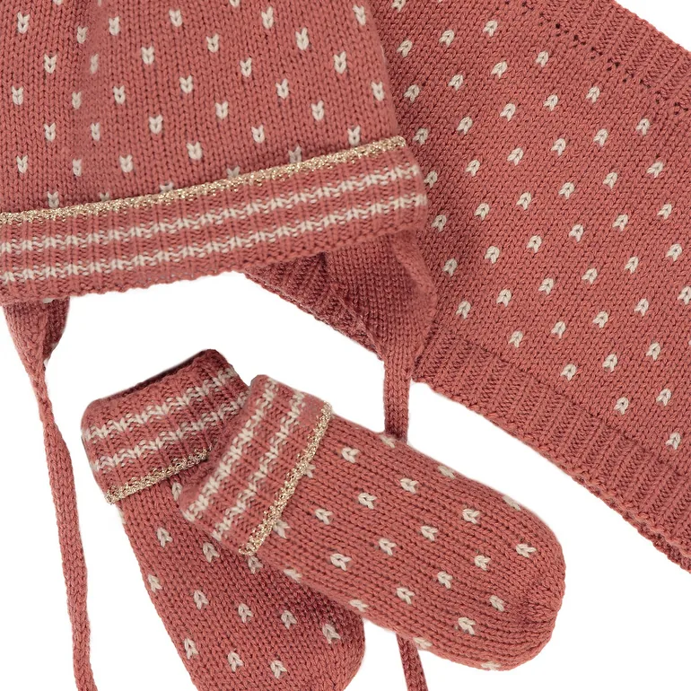 Recycled Hat, Snood and Mittens Set - 1
