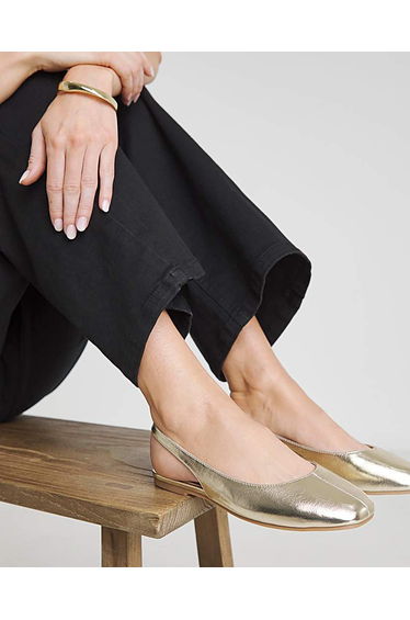 Square Toe Flat Slingback Ex Wide