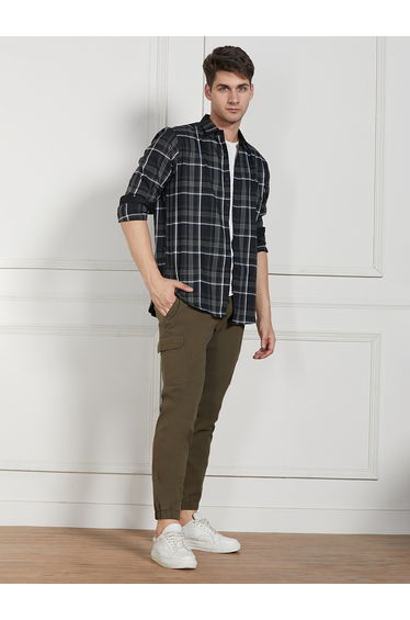 Cotton Lycra Solid Stretchable Regular Fit Cargo Joggers