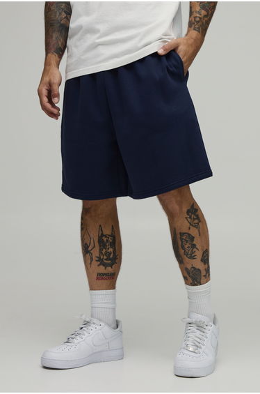 Basic Baggy Fit Mid Length Short - navy
