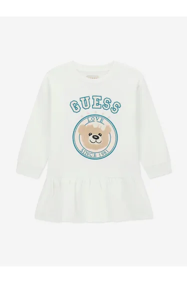 Guess Girls Bear Sweater Dress in Ivory