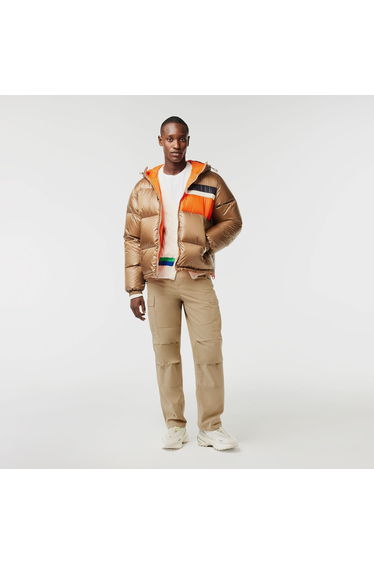 Men's Lacoste Straight-Fit Cargo Pants in Cream