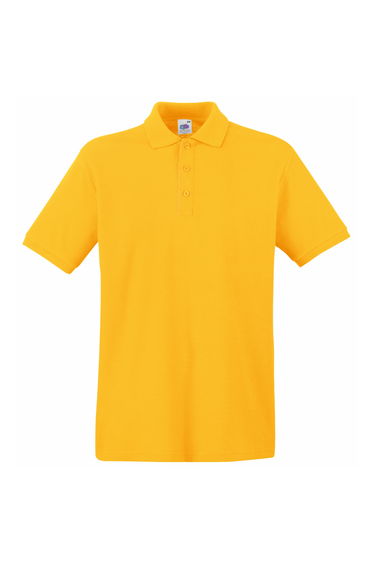 Fruit Of The Loom Premium Mens Short Sleeve Polo Shirt - Sunflower