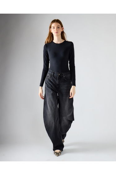 Washed Black Balloon Jeans