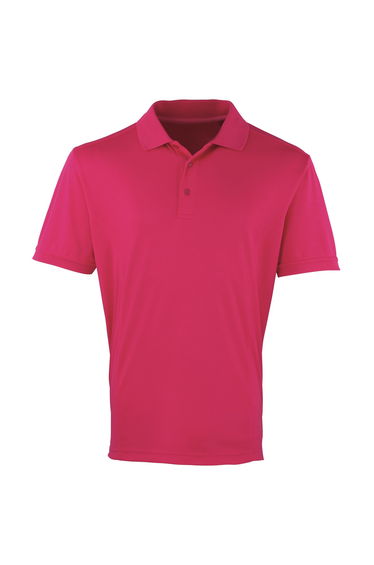 Premier Mens Coolchecker Pique Short Sleeve Polo T-Shirt - Hot Pink