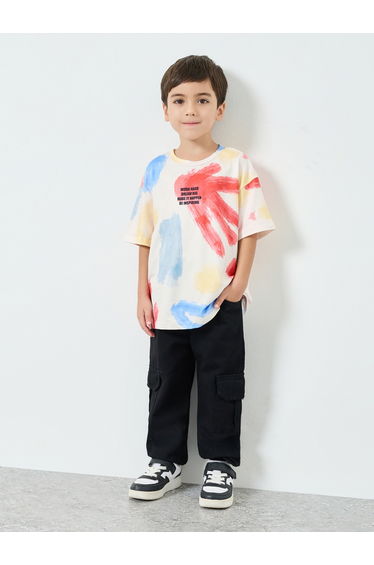 Boys Slogan Print Oversized T-Shirt