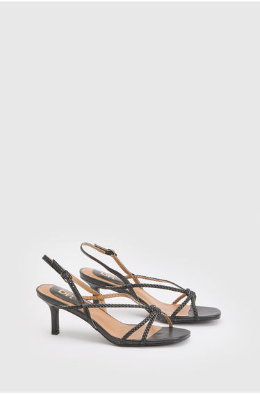 Marcella Faux Leather Braided Heeled Sandals