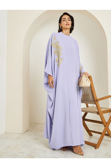 Women Layered Look Jalabiya with Lace Trim