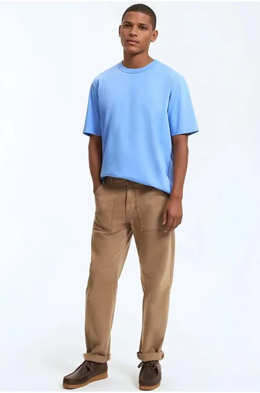 Stonewashed Cotton Short Sleeve Crew Neck T-Shirt