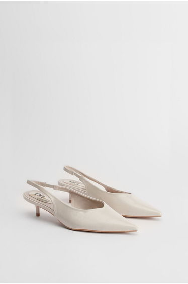 Avarni Faux Leather Slingback Kitten Heel Court Shoes