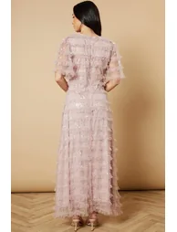Sequin Ruffle Detail Maxi Dress - 1