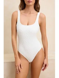 Swimsuit - Ecru - Textured - 2
