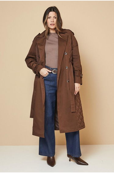 Padded Belted Trench Coat