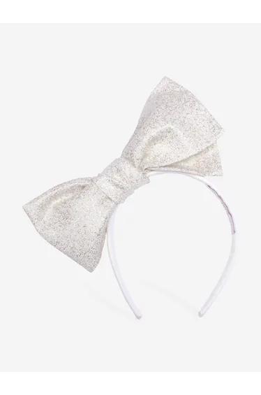 Girls Origami Jacquard Bow Headband in Gold