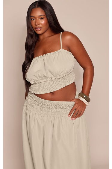 Plus Sage Green Ruched Top