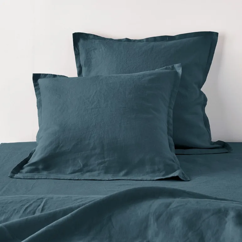 WASHED LINEN Plain Pillowcase or Bolster Case - 1