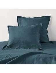 WASHED LINEN Plain Pillowcase or Bolster Case - 1
