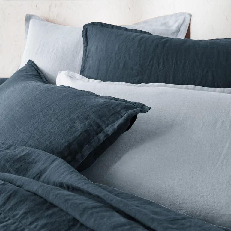 WASHED LINEN Plain Pillowcase or Bolster Case - 7
