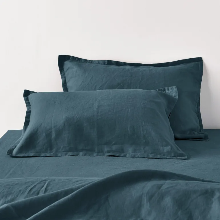 WASHED LINEN Plain Pillowcase or Bolster Case - 2