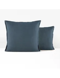 WASHED LINEN Plain Pillowcase or Bolster Case - 4