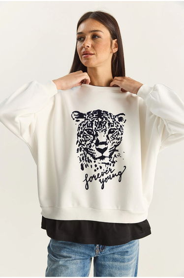 LUCCI Crew Neck Printed Sweatshirt