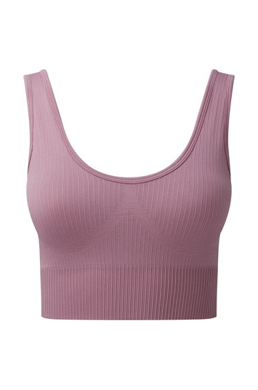 TriDri Womens/Ladies Multisport Ribbed Seamless 3D Bra - Mauve