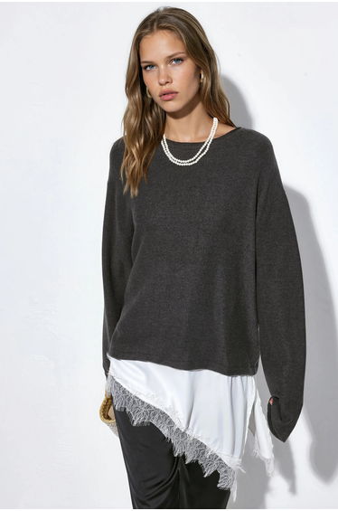 BUSEM Women’s Crew Neck Knit Sweater