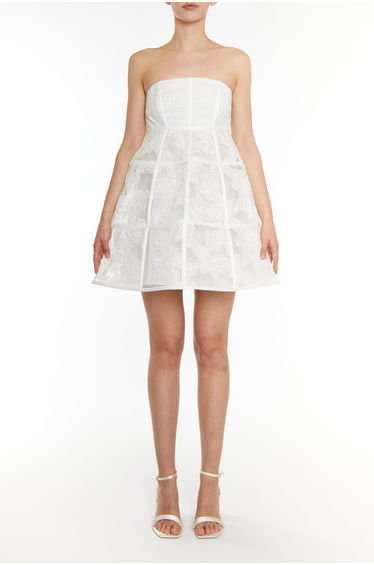 Micah White Bandeau Cage Mini Dress