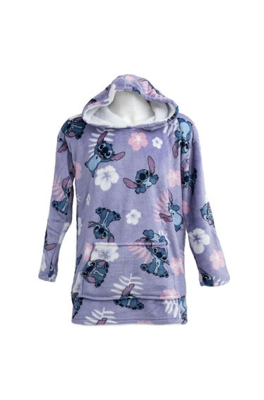 Lilo & Stitch Childrens/Kids Flowers Hoodie Blanket - Purple