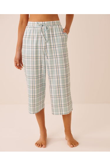 Blue Plaid Super Soft Pajama Capris