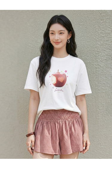 Women's Apple Graphic Short Sleeve T-Shirt